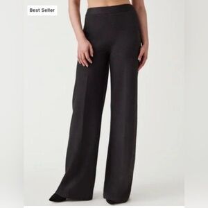Spanx Dark Grey High Waist Wide Leg Trouser Pants Size L